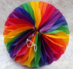 4 PAPER PARTY HANGING DECORATION 12″ ROUND SPHERE BALL COLORFUL RAINBOW FIESTA