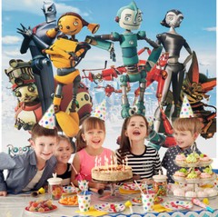 Robots Party Supplies Party Decorations Backdrop Banner Background Birthday Gift