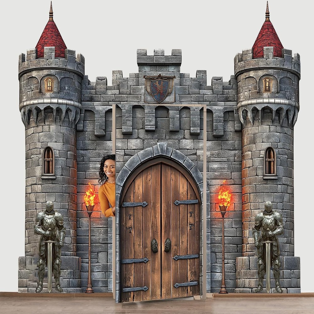 Colorful Medieval Castle Door Covers – Perfect for Birthday & Halloween