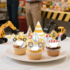 48Pcs Construction Cupcake Toppers Construction Birthday Party Dump Truck Theme