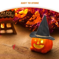 10Pcs Reusable Tiny Witch Hats with Mini Brooms Halloween Decor for Crafts