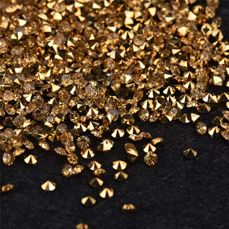 CraftbuddyUS 1000x3mm Acrylic Gold Diamond Round Faceted Table Confetti, DIY
