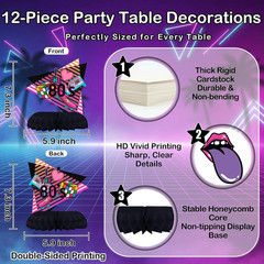 80S Party Decorations Honeycomb Centerpieces 12 Pcs, 1980S Retro Theme Table