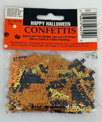 Vintage Amscam 1/2oz/14g Happy Halloween Orange, Yellow & Black Confetti