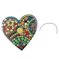 Handcrafted Resin Mosaic Heart Hanging Ornament for Indoor and Outdoor Use