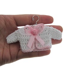 12pcs Handmade Mini Cotton Crochet Sweater For Baby Shower Baptism Party Deco