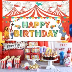 XtraLarge Carnival Happy Birthday Banner – 72×44 Inch | Carnival Theme Party Dec