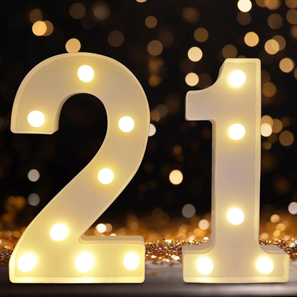 Led Light up Numbers, 21Th Birthday Decorations, Marquee Numbers Lights, Battery
