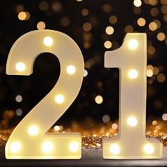 Led Light up Numbers, 21Th Birthday Decorations, Marquee Numbers Lights, Battery