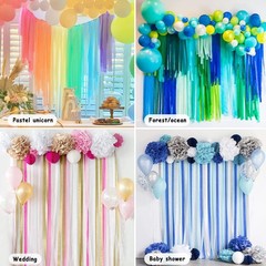 24 Rolls Crepe Paper Streamers 24 Colors Rainbow Pastel Party Supplies DIY