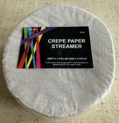 Crepe Paper Streamer 200 Foot Roll Birthday Party Decoration White NEW VISIT US!