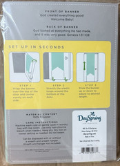 Dayspring Sam & Essie 2-sided Door Banner Welcome Baby 2ft x 10ft Fabric
