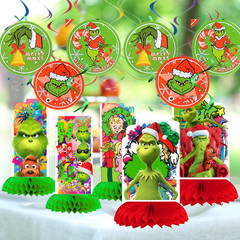 Grinchmas Xmas tableware party supplies decoration balloon centerpiece gift