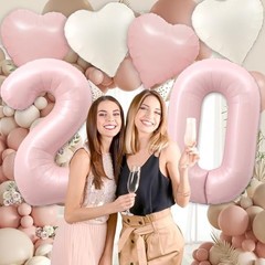Pink 60 Balloon Number Pastel Pink 60th Birthday Party Decorations Number 60