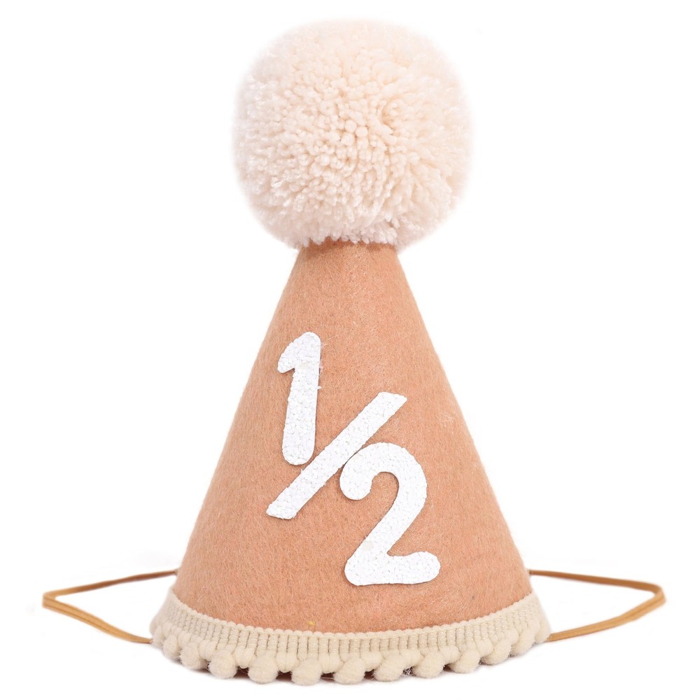 Baby Half Birthday Cone Hat – Baby 1/2 Birthday Hat, Six Months Party Hat Out…