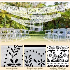 6 Pcs Papel Picado Mexican Wedding Decor – 118 Inches for Festive Celebrations