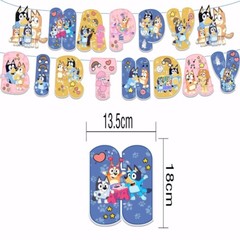 Blue Sheepdog Theme Birthday Party Supplies Set,Banner Balloons Cake Toppers