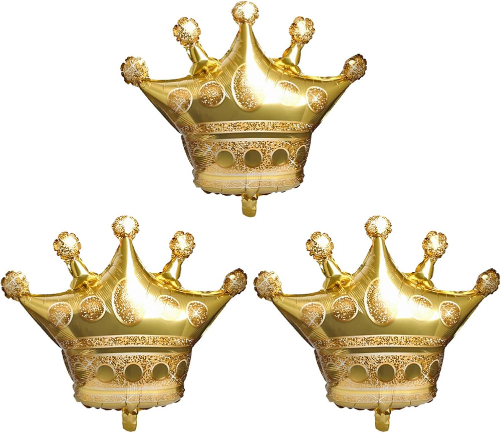 3Pcs Gold Crown Foil Balloons Wedding Bridal Shower Party Decorations Engagement