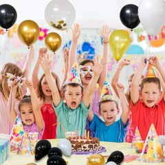 120PCS Balloon Arch Garland Kit Party Supplies, 5 Inch 12 Inch Black Gold White