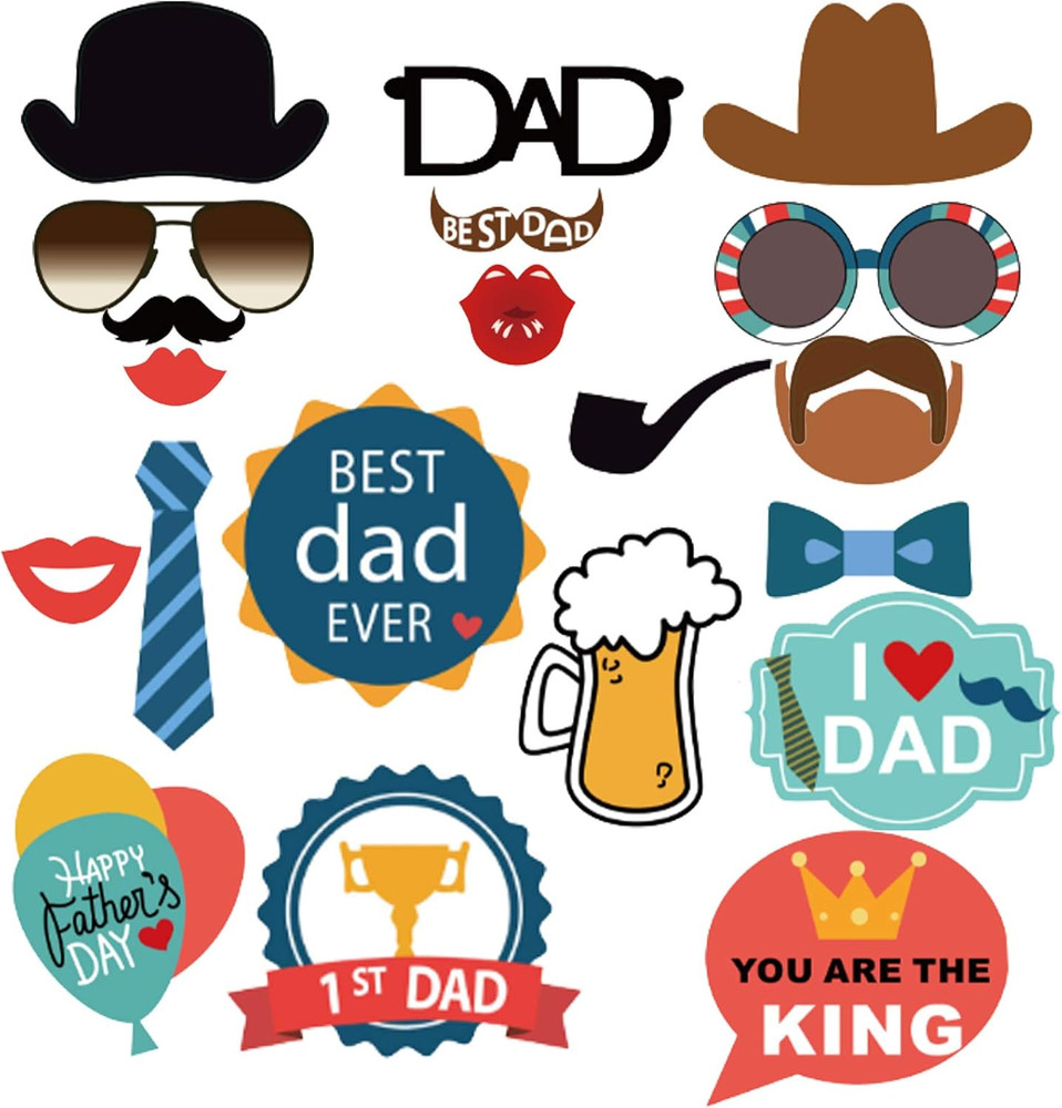 Father’S Day Photo Booth Props Birthday Party Accessory Funny We Love Dad Theme