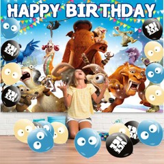 Ice Age Birthday Decoration Party Supplies Balloons Cake Toppers Backdrop