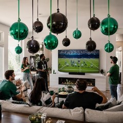 Green Black Balloons, 16PCS Different Sizes 4D Round Foil Balloon Large Spher…