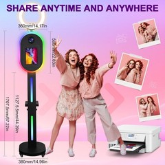 Photo Booth Machine for iPad 10.2″ – 13″ and Camera App Control RGB Fill Light