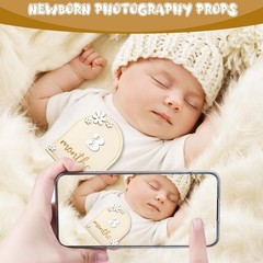 Baby Monthly Milestone Cards with Hello World Newborn Sign, Daisy Baby…
