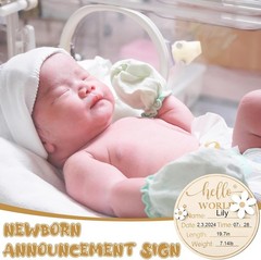 Baby Monthly Milestone Cards with Hello World Newborn Sign, Daisy Baby…