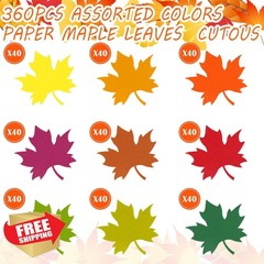 Kisston Maple Leaf Cutouts 3.9″ 9 Color Fall Paper 360pc