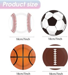 Sports Themed Party Decorations,40Pcs Sports Party Plates,7Inch – Baseball