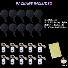 10 Pack LED Light Up BoBo Balloons Warm String Lights Transparent Party Balloon