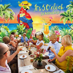 It’S 5 O’ Clock Somewhere Summer Backdrop Tropical Parrot Banner Beach Hawaii De