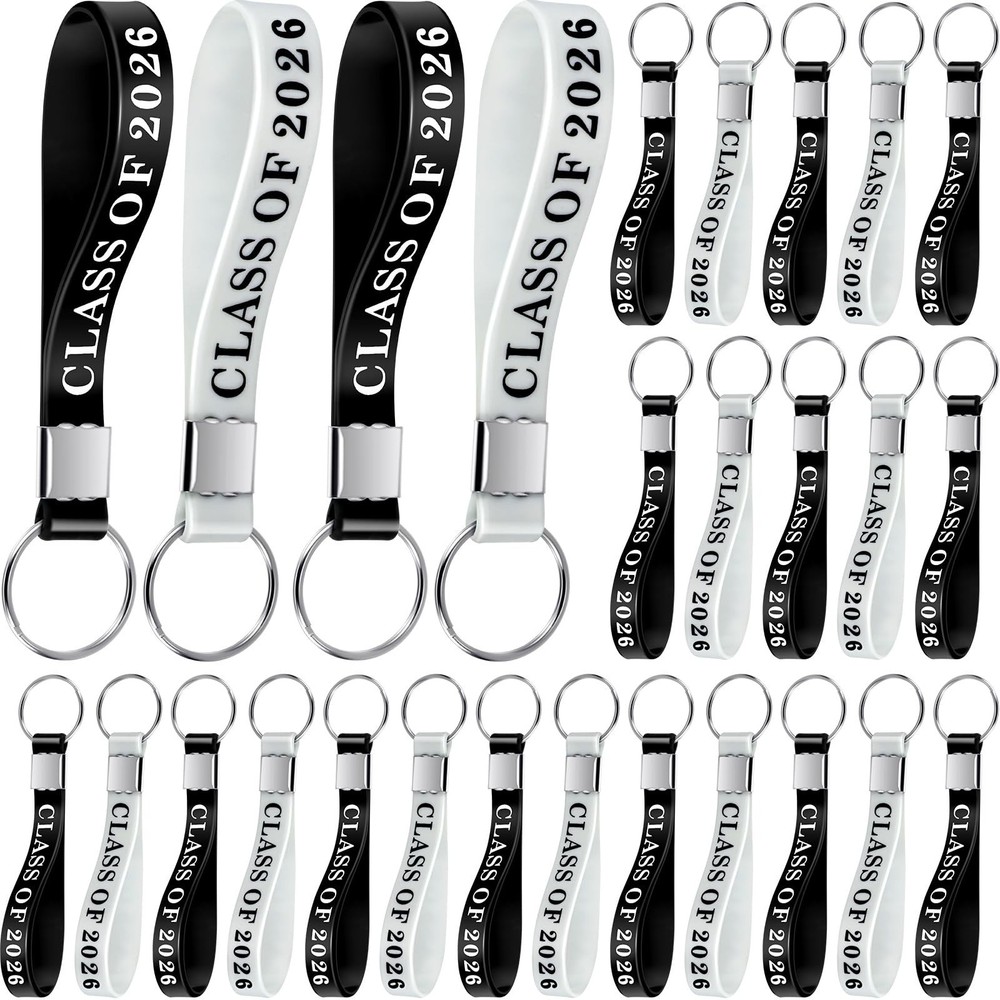 50 Pcs Class of 2026 Graduation Keychains Silicone Rubber Keyring Graduation …