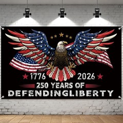 Patriotic 250th Anniversary Backdrop 71×43 Inches for Independence Day Decor