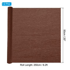 8.2ft Crepe Paper Roll, 2 Rolls 20″ Width Paper Streamer Sheet, Brown