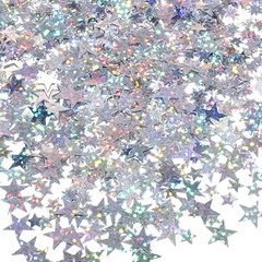 60g Silver Glitter Star Confetti 10mm 6mm Metallic Foil Table Wedding Decor