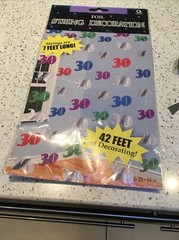MULTI COLOUR Birthday 30 Age STRING DECORATIONS (7 feet long) {Amscan} (Party)