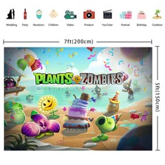 Plants vs Zombies Party Supplies Birthday Backdrop Banner Poster Vinyl