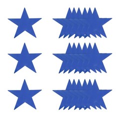 24 Pcs Blue Stars Cutouts, 6 Inch Double Printed Paper Stars Cutout