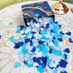Blue Silver Tissue Paper Heart Confetti Wedding Engagement Bridal Shower Deco…