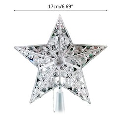 Nordic Christmas Tree Star with LED Light Battery Crystal Bead Treetop