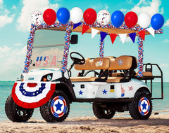 34-Piece Independence Day Golf Cart Decoration Kit – Red, White, Blue Decor