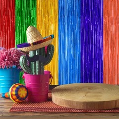 2 Pack Cinco De Mayo Decorations, 3.28 FT x 7.05 FT Fiesta Rainbow Backdrop, …