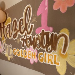 Customizable Hand Painted Banner for Any Occasion, Painted birthday banner 3×5