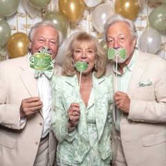 24 PCS Green Retirement Photo Booth Props Greenery Selfie Party Supplies Men