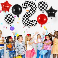 Checkered Number 2 Balloon, 40 Inch Large Foil Race Car Number Balloons, Big …