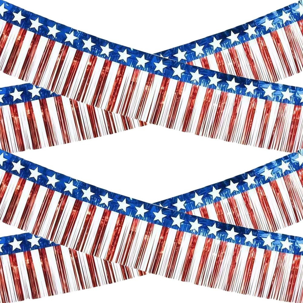 4th of July Decorations – 2 Pack Red White and Blue Streamer for 250th Anniversa