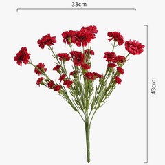Carnations Silk Artificial Flowers with Stems 43 cm Assorted Color Bundle