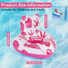 Inflatable Pool Float Adult with 50W Air Pump,Heart Shape Pool Float Chair wi…